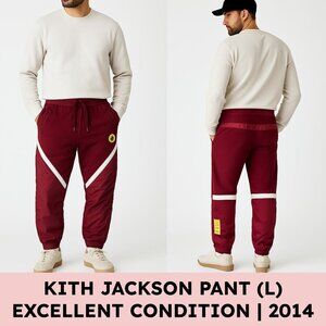 KITH Jackson Pant nylon overlay joggers Landmarks Collection Large burgundy